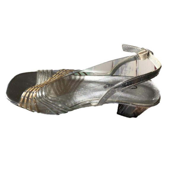 Final Price  ANNIE Shoes /Size 7 1/2 /Silver And Clear Block Heel  New Years - Picture 2 of 8